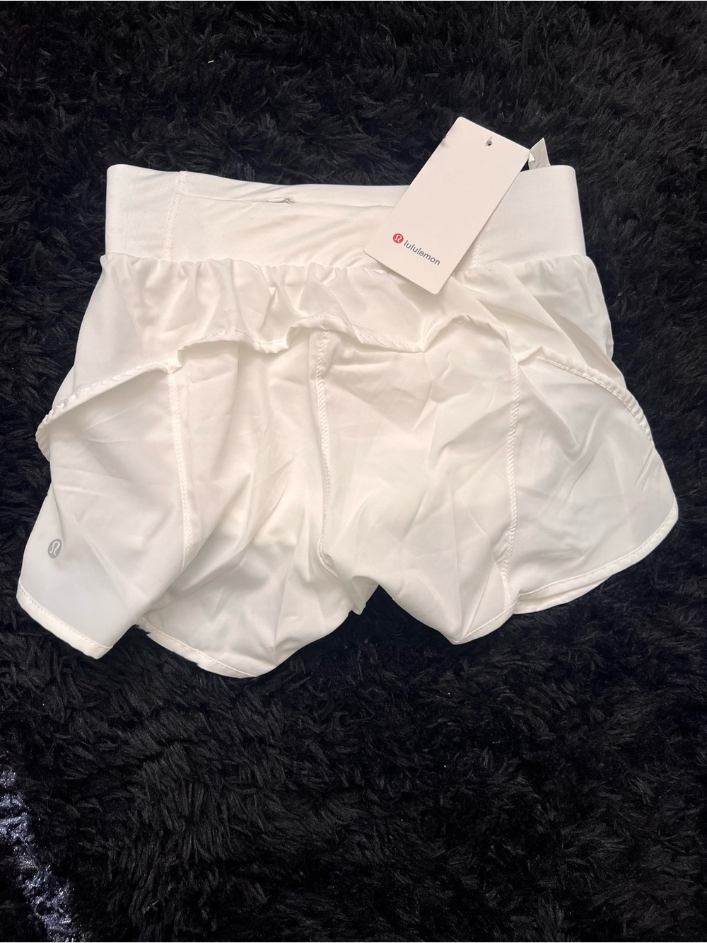 lululemon athletica Women’s White Athletic Ruffled Shorts